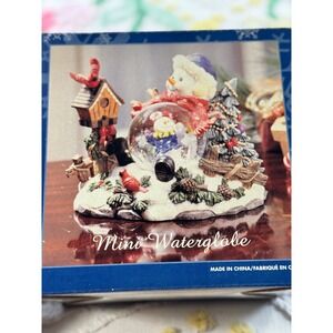 Snowman Mini Waterglobe Winter Scene Cardinals Christmas Decor 0110801